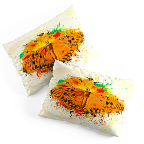 Msimioni Orange Butterfly Pillow Shams