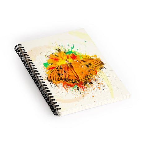 Msimioni Orange Butterfly Spiral Notebook