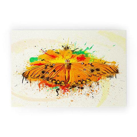 Msimioni Orange Butterfly Welcome Mat