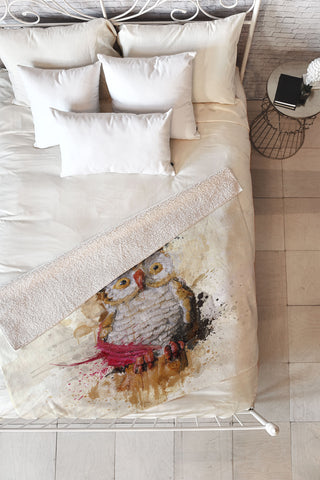 Msimioni Spain Owl Fleece Throw Blanket