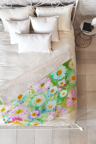Msimioni Sweet Flowers Colors Fleece Throw Blanket
