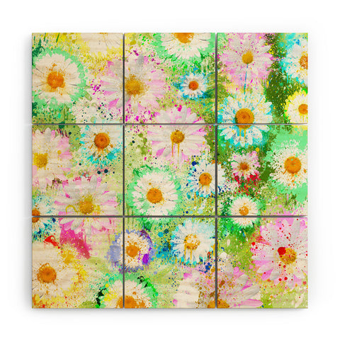 Msimioni Sweet Flowers Colors Wood Wall Mural
