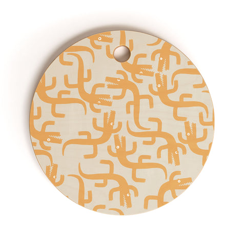 MSRYSTUDIO Croc Fun Sun Bath Cutting Board Round