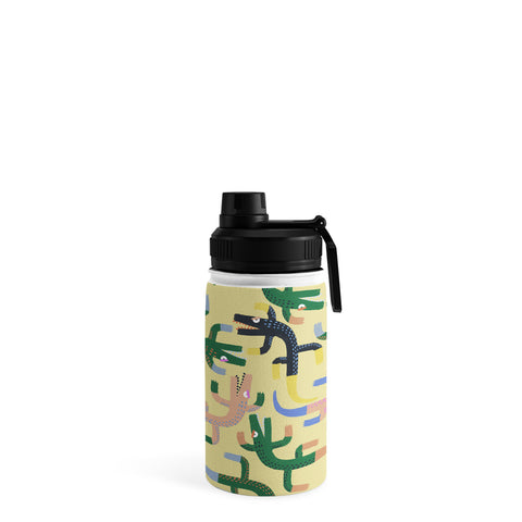 MSRYSTUDIO Crocodile Geometry Water Bottle