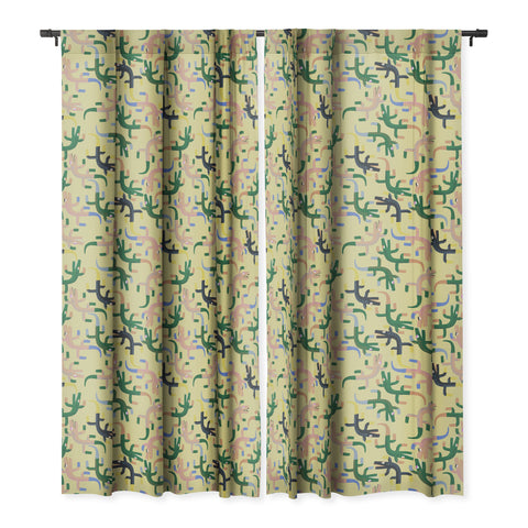 MSRYSTUDIO Crocodile Geometry Blackout Window Curtain