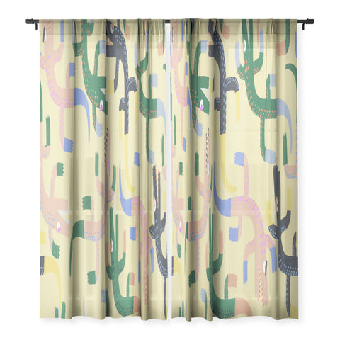 MSRYSTUDIO Crocodile Geometry Sheer Non Repeat