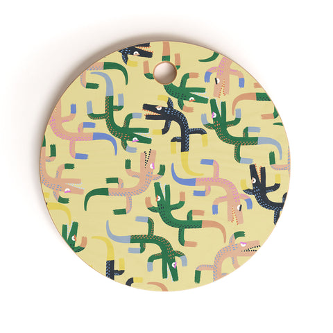 MSRYSTUDIO Crocodile Geometry Cutting Board Round