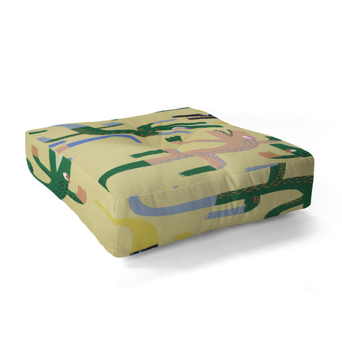 MSRYSTUDIO Crocodile Geometry Floor Pillow Square