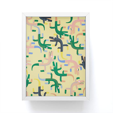 MSRYSTUDIO Crocodile Geometry Framed Mini Art Print