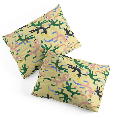 MSRYSTUDIO Crocodile Geometry Pillow Shams