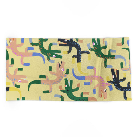 MSRYSTUDIO Crocodile Geometry Beach Towel