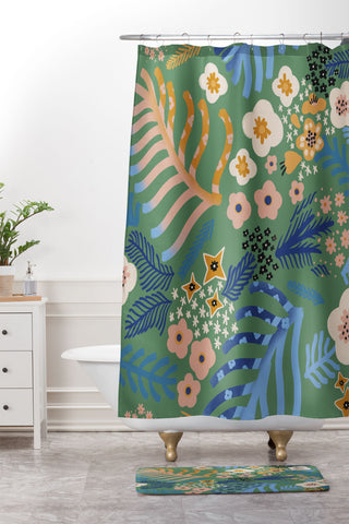 MSRYSTUDIO Flowers whisper Shower Curtain And Mat