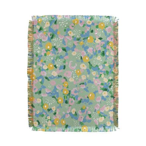 MSRYSTUDIO Joy of Flowers v2 Throw Blanket