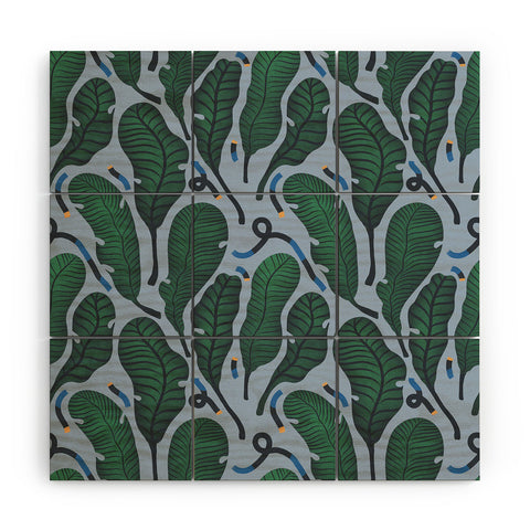 MSRYSTUDIO Retro Jungle Out Wood Wall Mural