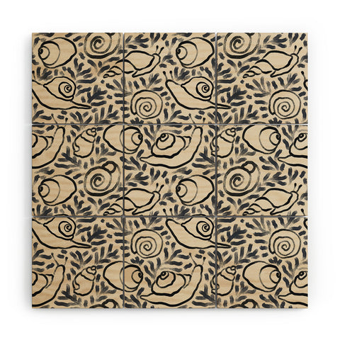 MSRYSTUDIO Snail Gardener Wood Wall Mural