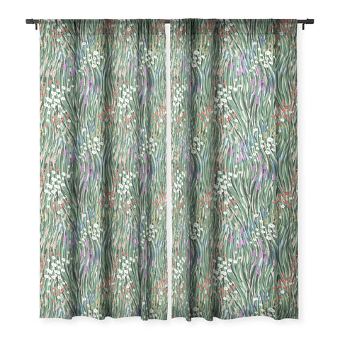 MSRYSTUDIO Windy Day In Garden Sheer Window Curtain