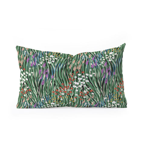 MSRYSTUDIO Windy Day In Garden Oblong Throw Pillow