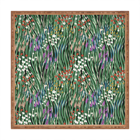 MSRYSTUDIO Windy Day In Garden Square Tray