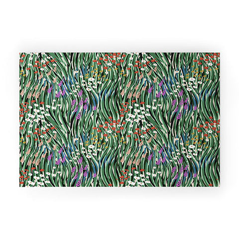 MSRYSTUDIO Windy Day In Garden Welcome Mat