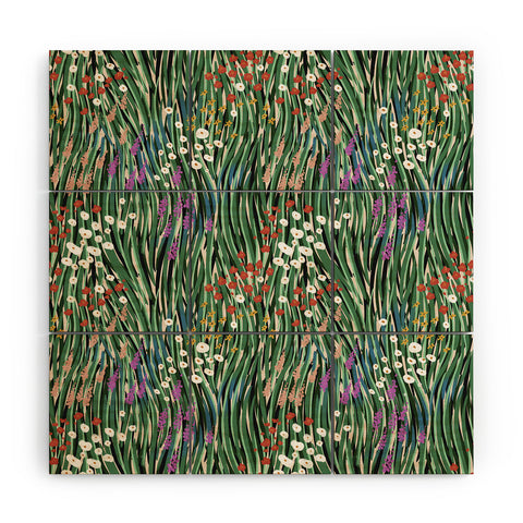 MSRYSTUDIO Windy Day In Garden Wood Wall Mural