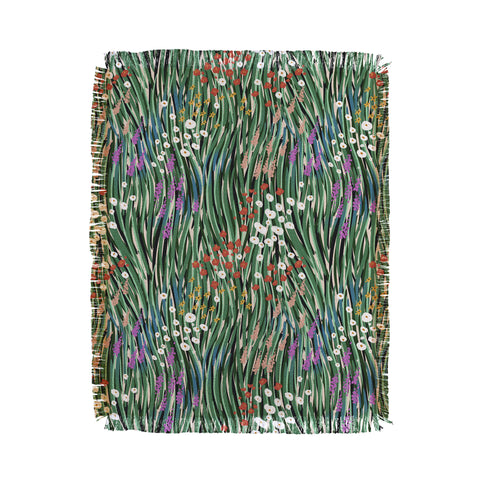 MSRYSTUDIO Windy Day In Garden Throw Blanket