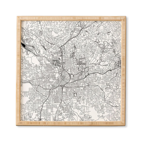 multipliCITY Atlanta White Map Framed Wall Art