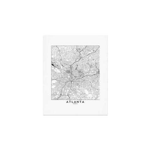multipliCITY Atlanta White Map Art Print