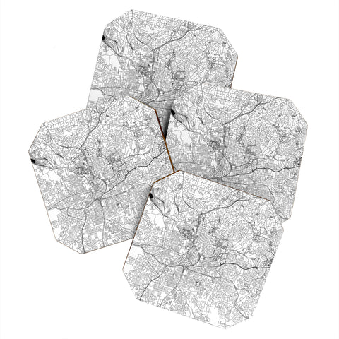 multipliCITY Atlanta White Map Coaster Set