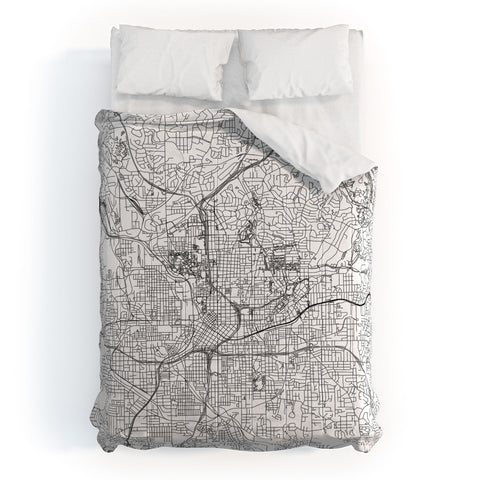multipliCITY Atlanta White Map Comforter