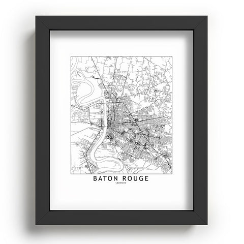 multipliCITY Baton Rouge White Map Recessed Framing Rectangle