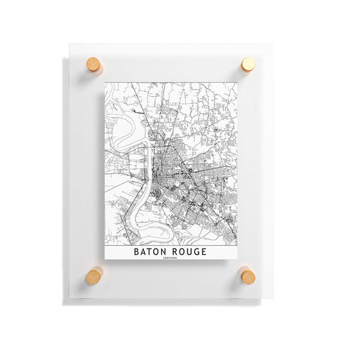 multipliCITY Baton Rouge White Map Floating Acrylic Print