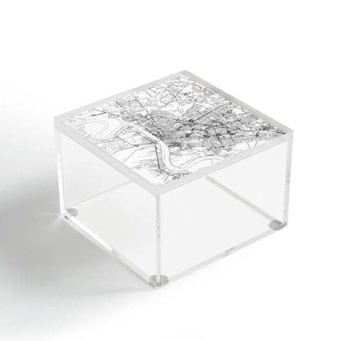multipliCITY Baton Rouge White Map Acrylic Box
