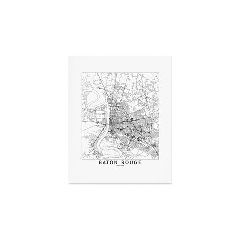 multipliCITY Baton Rouge White Map Art Print