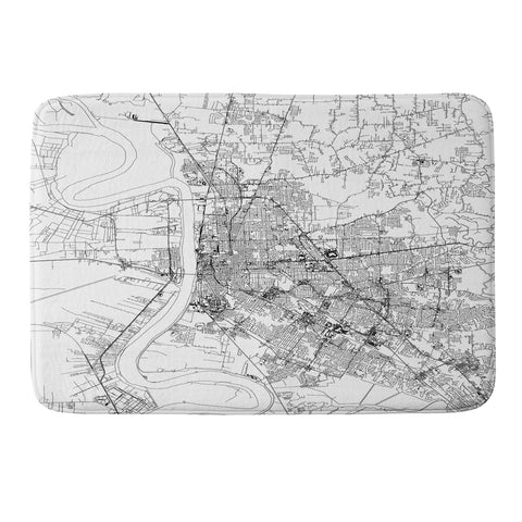 multipliCITY Baton Rouge White Map Memory Foam Bath Mat