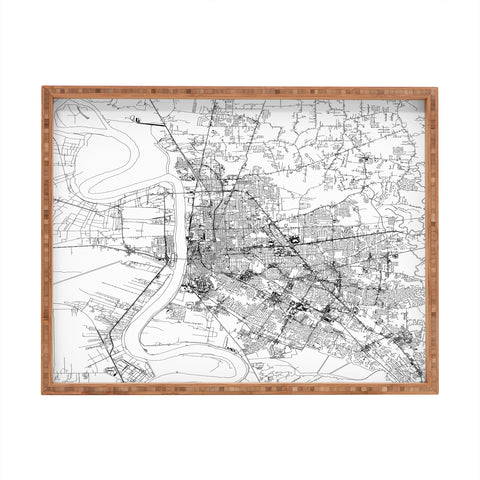 multipliCITY Baton Rouge White Map Rectangular Tray
