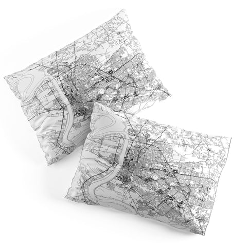 multipliCITY Baton Rouge White Map Pillow Shams