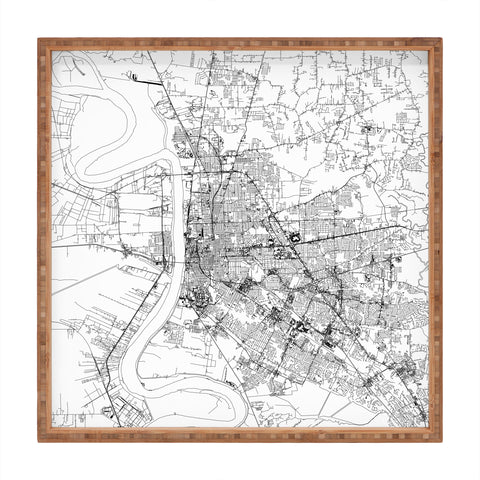 multipliCITY Baton Rouge White Map Square Tray