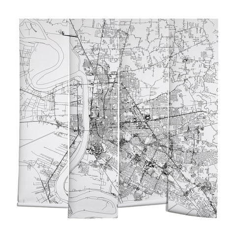 multipliCITY Baton Rouge White Map Wall Mural