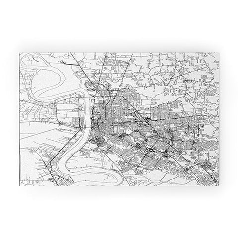 multipliCITY Baton Rouge White Map Welcome Mat