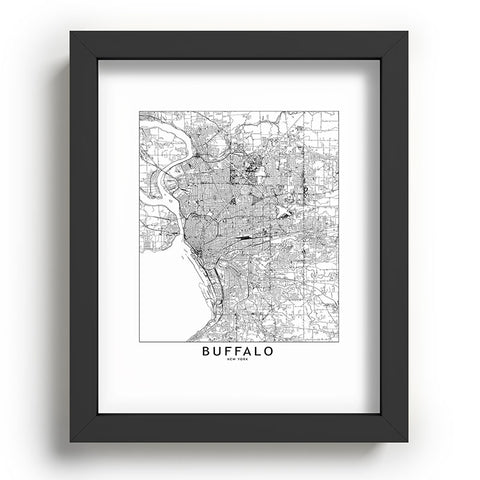 multipliCITY Buffalo White Map Recessed Framing Rectangle
