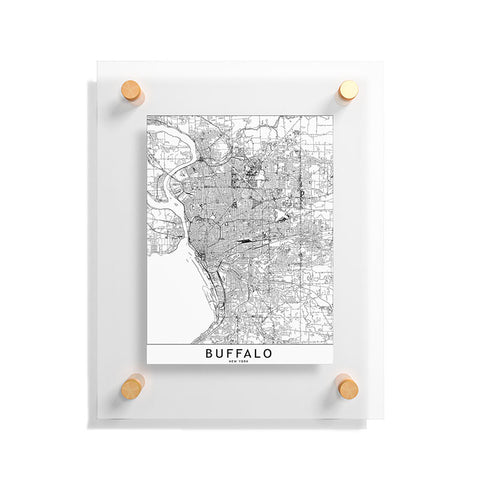 multipliCITY Buffalo White Map Floating Acrylic Print