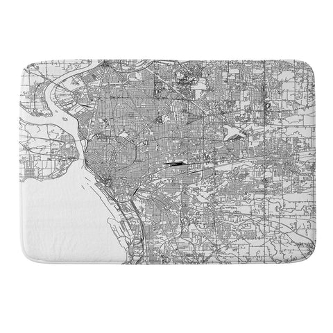 multipliCITY Buffalo White Map Memory Foam Bath Mat