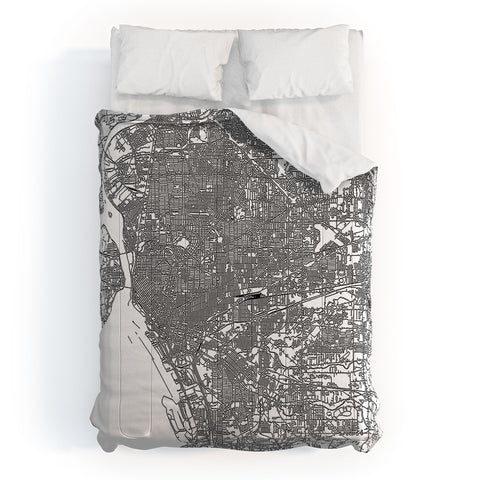 multipliCITY Buffalo White Map Comforter