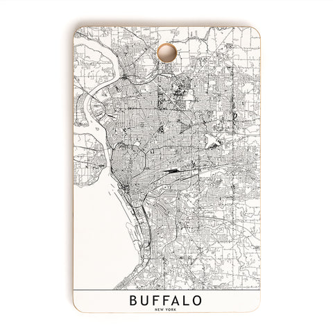 multipliCITY Buffalo White Map Cutting Board Rectangle