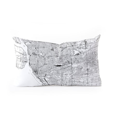 multipliCITY Buffalo White Map Oblong Throw Pillow