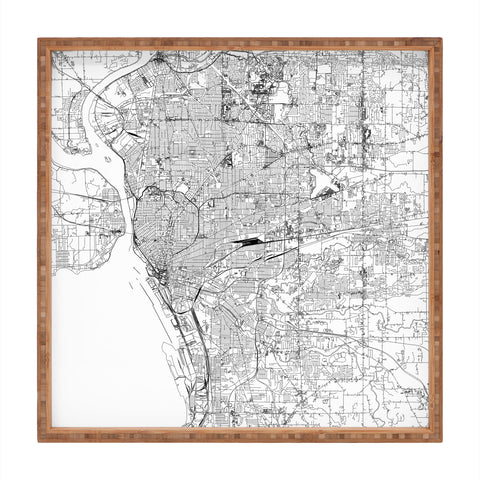 multipliCITY Buffalo White Map Square Tray