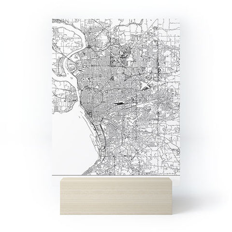 multipliCITY Buffalo White Map Mini Art Print