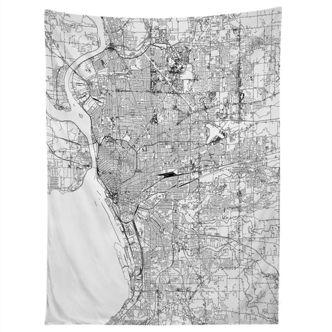 multipliCITY Buffalo White Map Tapestry