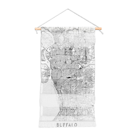 multipliCITY Buffalo White Map Wall Hanging Portrait