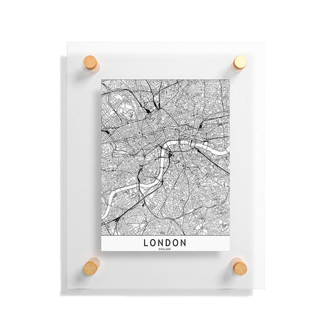 multipliCITY London White Map Floating Acrylic Print